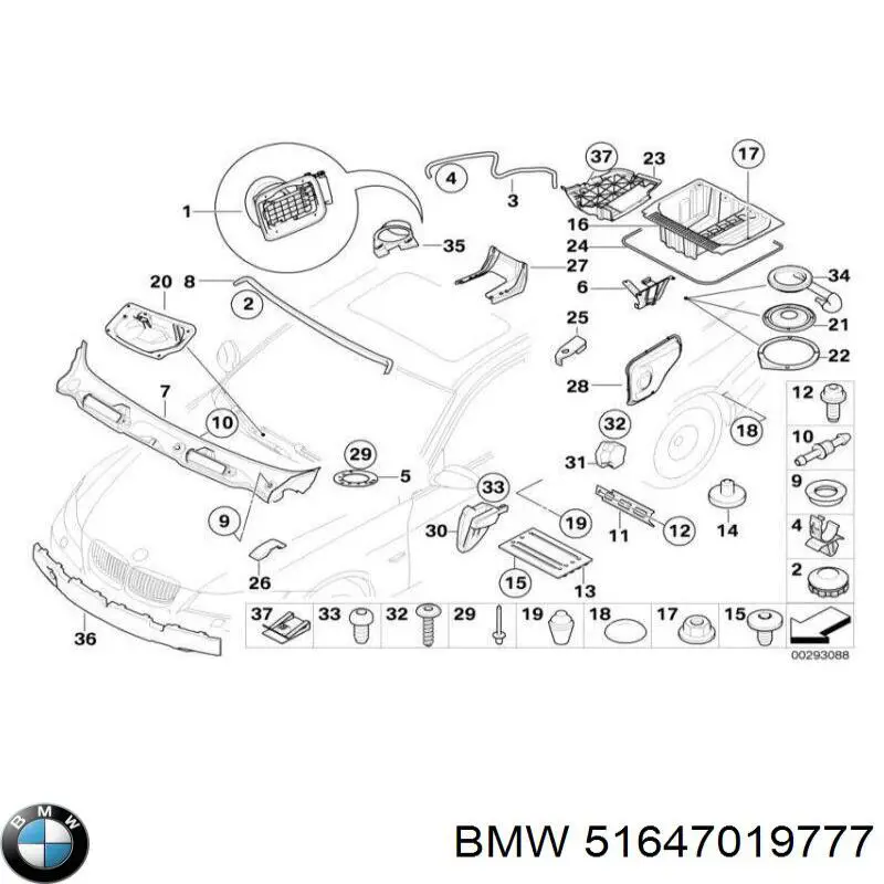 51647019777 BMW Лівий кронштейн переднього бампера