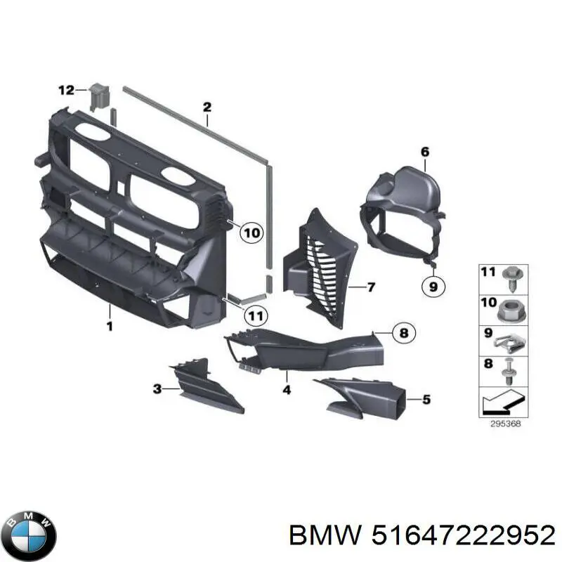 Повітроводи системи охолодження двигуна на BMW X5 (E70)