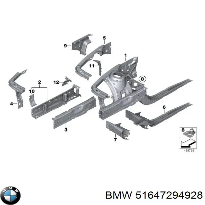 Купити 51647294928 BMW Супорт радіатора верхній/монтажна панель кріплення фар