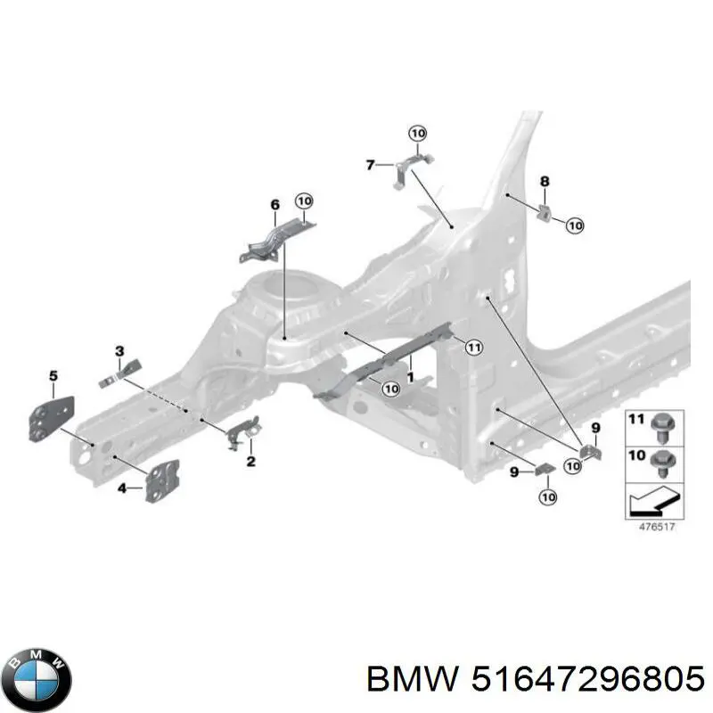 Панель передня BMW 51647296805 ціна, від 275.13 USD