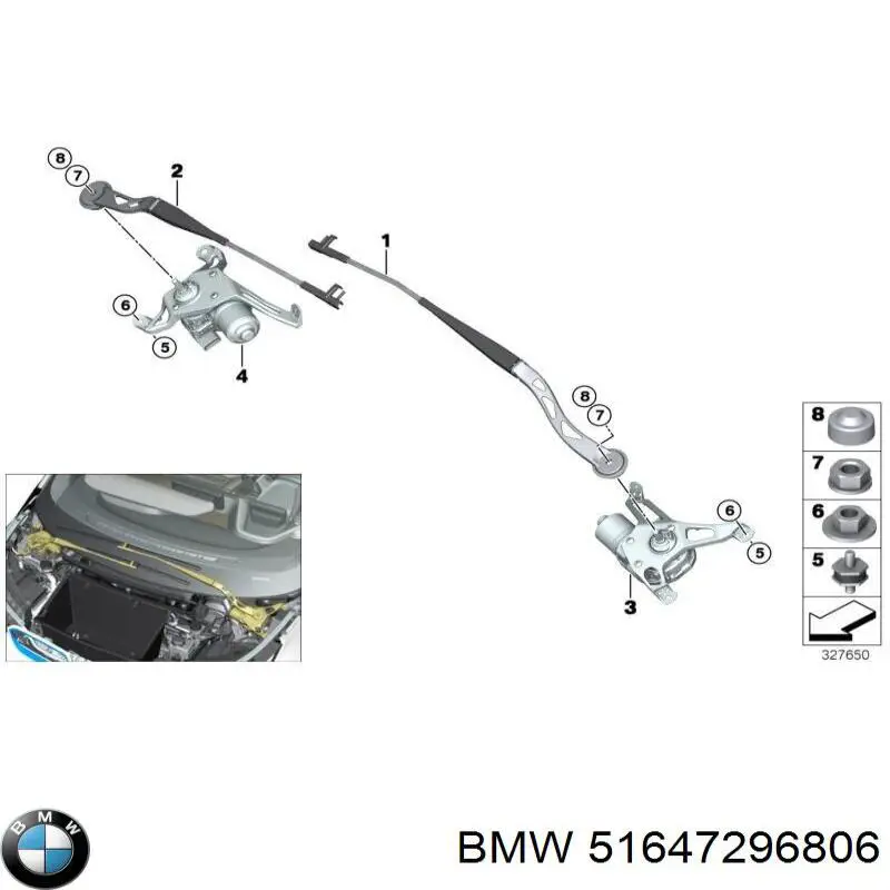51647296806 BMW Кронштейн замку капоту