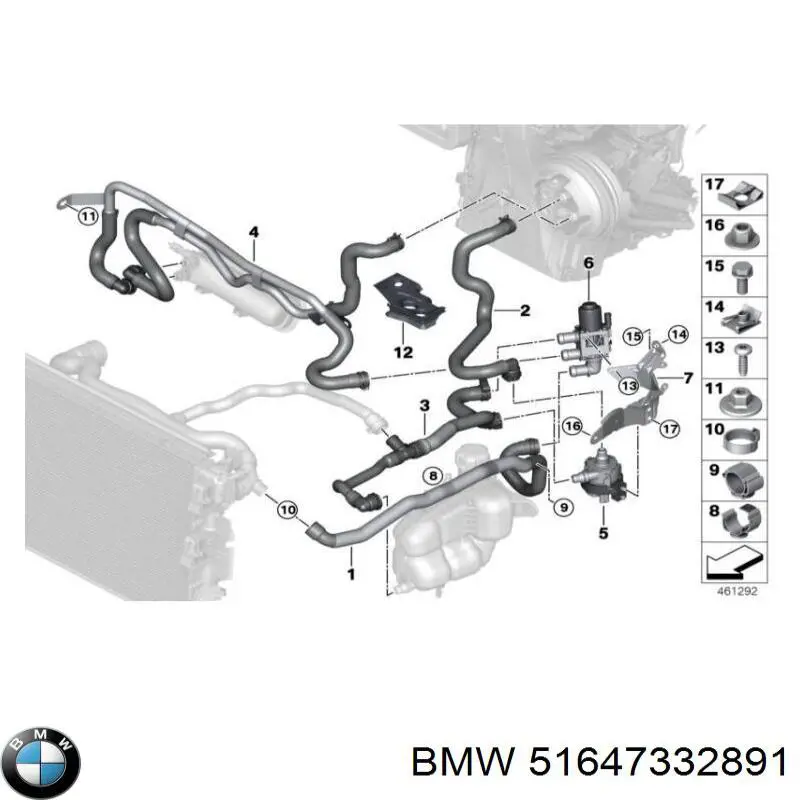 Головний патрубок витратоміра повітря (черепаха) BMW 51647332891 ціна, від 437.87 USD