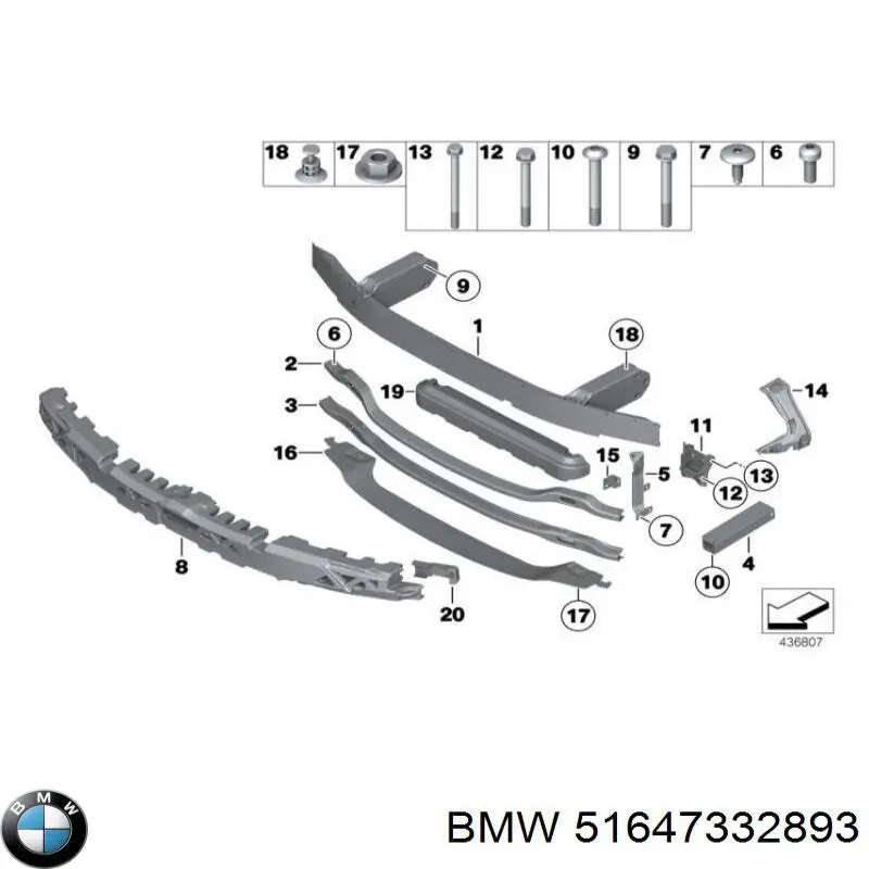 Повітроводи системи охолодження двигуна на BMW 5 (F10)