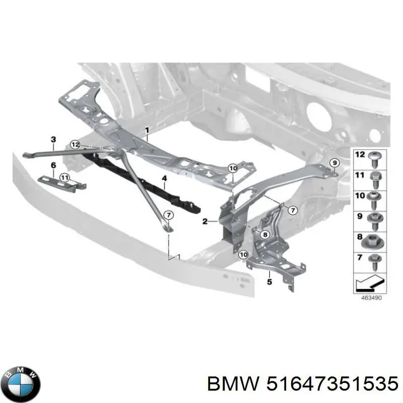 51647351535 BMW Кріплення фари передньої, лівої