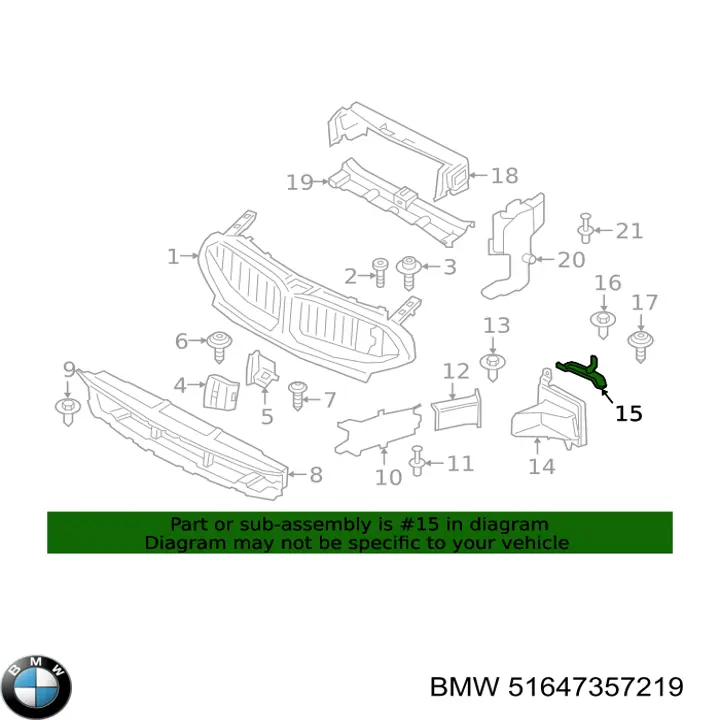 51647357219 BMW Кронштейн радіатора лівий