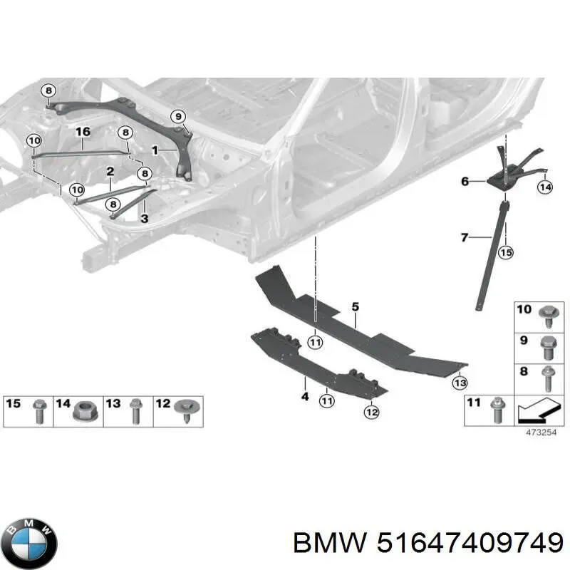 Шина бампера переднього BMW 51647409749 ціна, від 38.94 USD