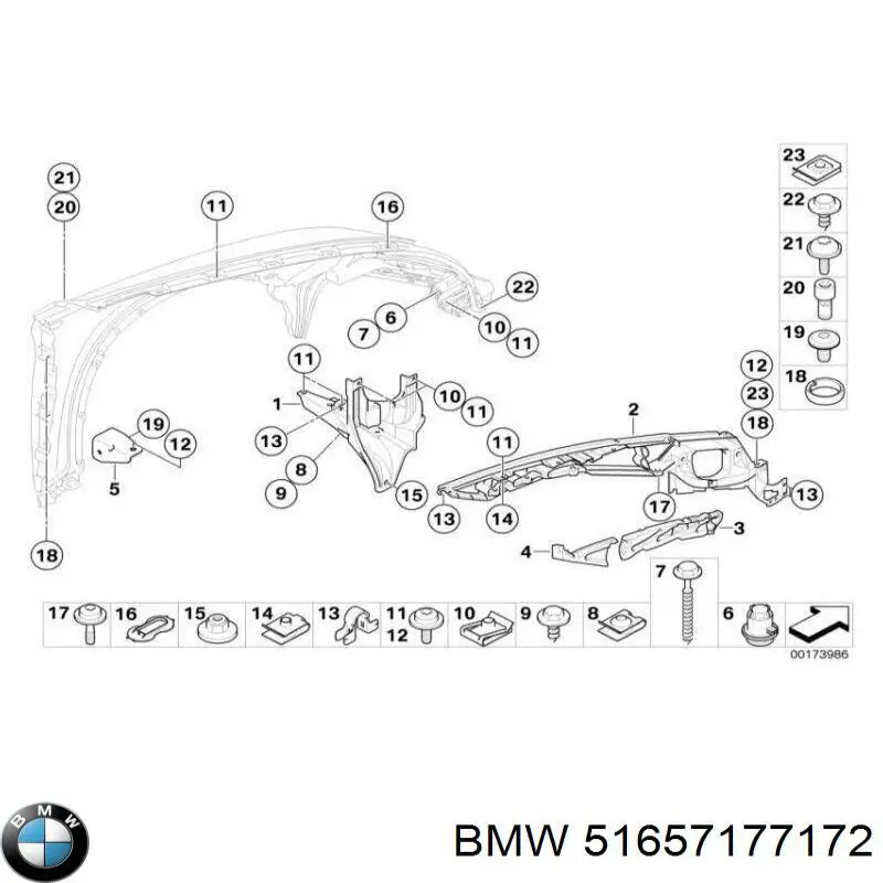 Ущільнювач крила BMW 51657177172 ціна, від 5.08 USD