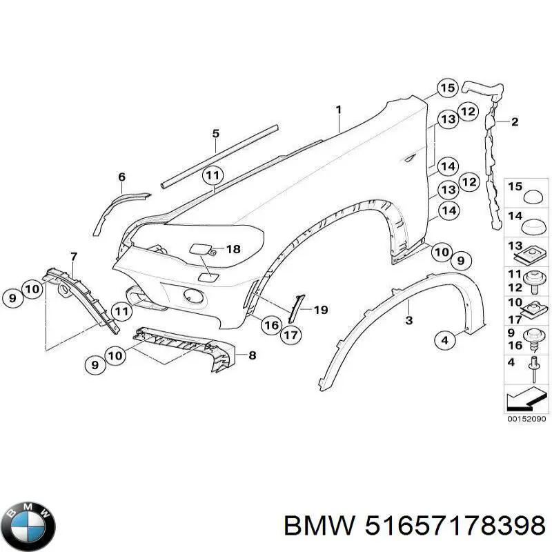 51657178398 BMW Крило переднє праве