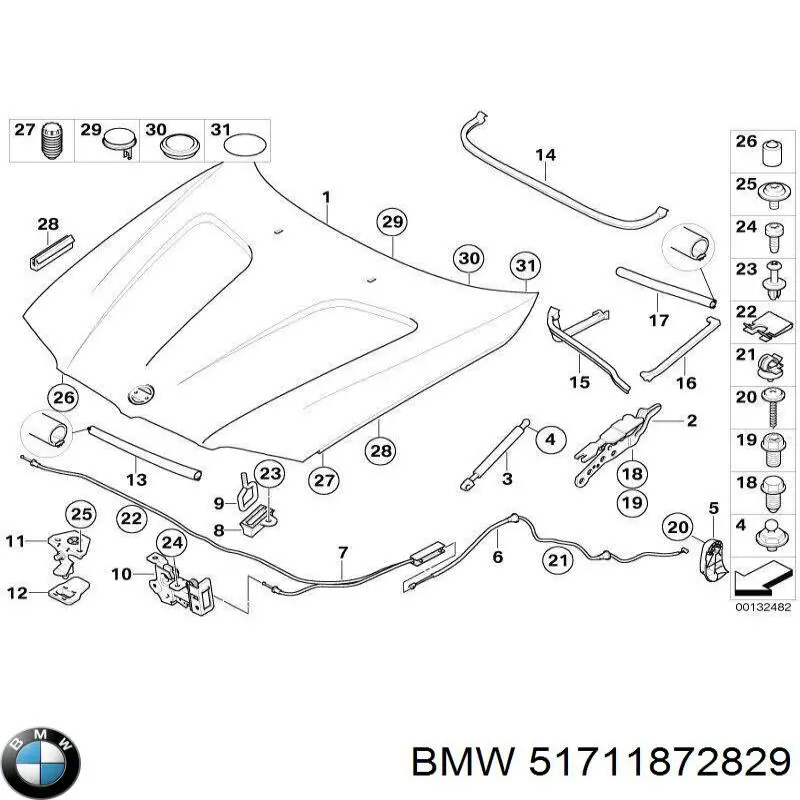 Ремкомплект гальмівного циліндру 51711872829 BMW