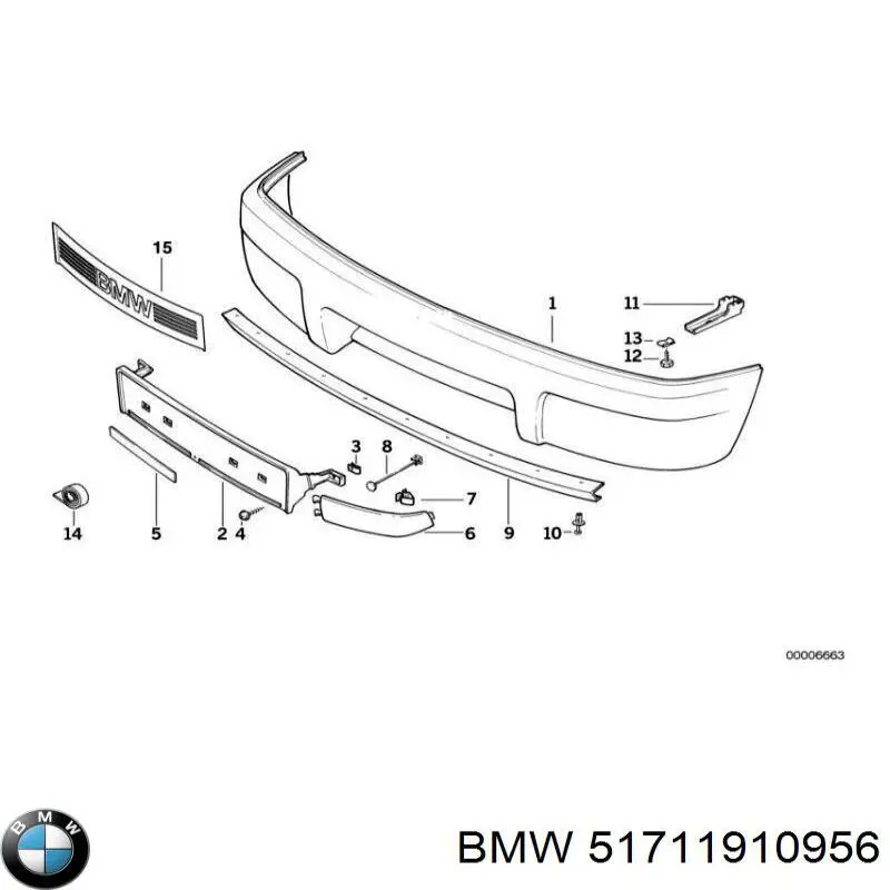 Пістон (кліп) кріплення бампера заднього на BMW 3 (E36)