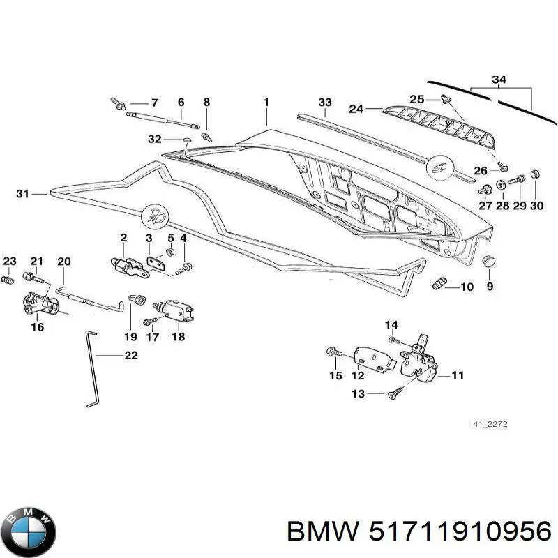Пістон (кліп) кріплення бампера заднього BMW 51711910956 ціна, від 2.30 USD