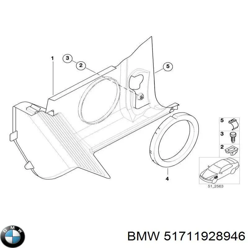 Пістон (кліп) кріплення молдинга лобового скла на BMW 7 (E32)