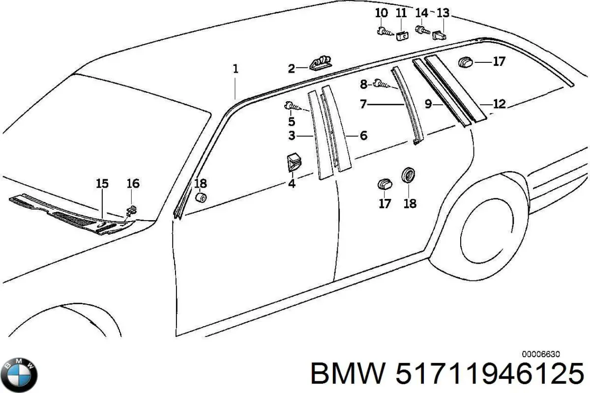Решітка двірників, ліва 1946125 BMW