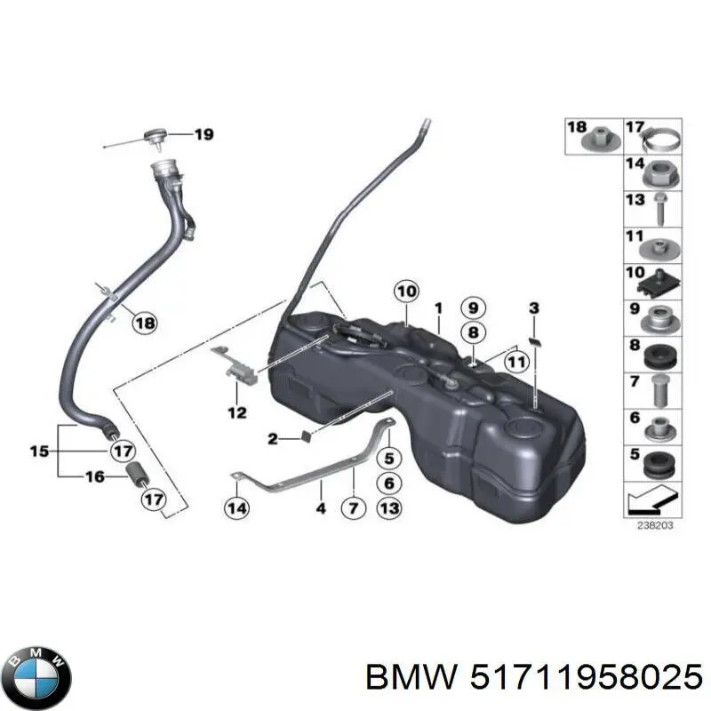 Болт/гайка кріплення BMW 51711958025 ціна, від 0.57 USD
