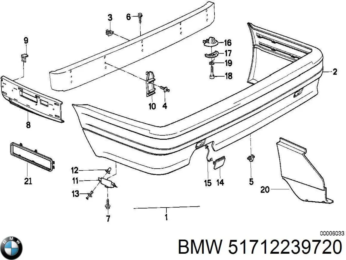 51712239720 BMW Буфер (бампер) задній