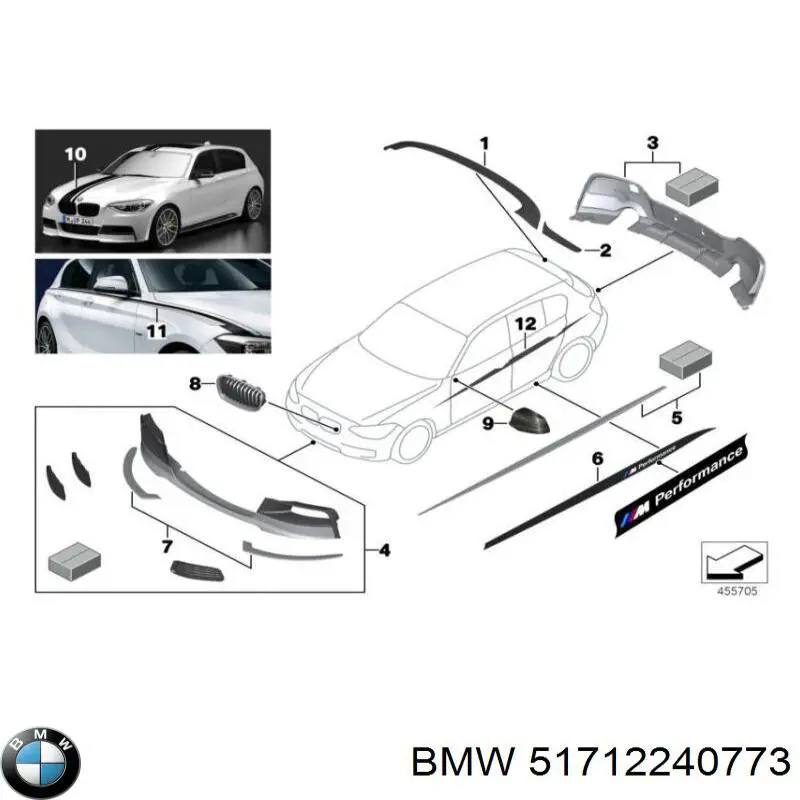 Решітка радіатора ліва 51712240773 BMW