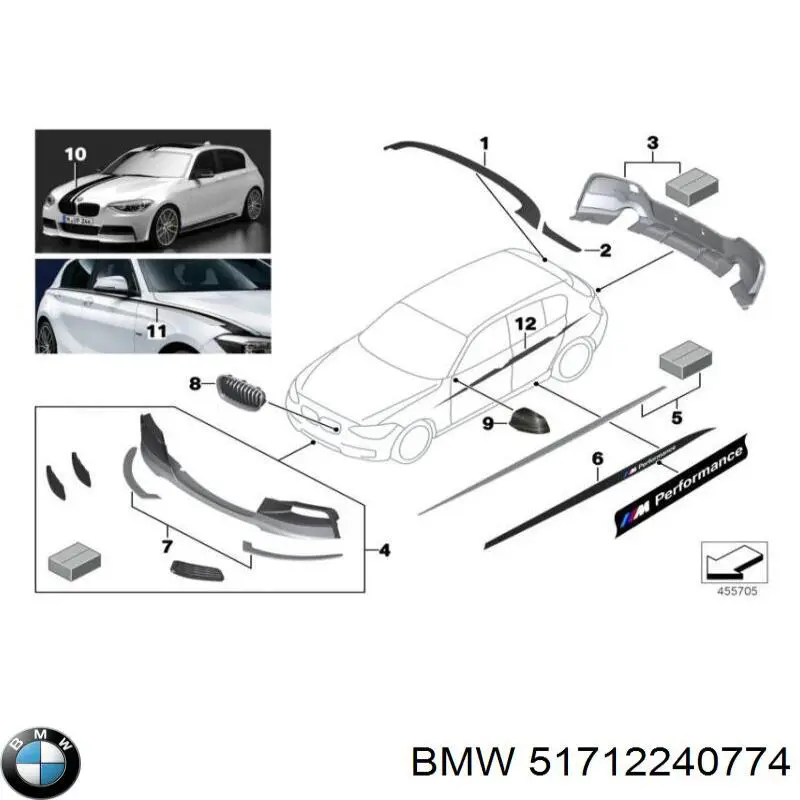 51712240774 BMW решітка радіатора права