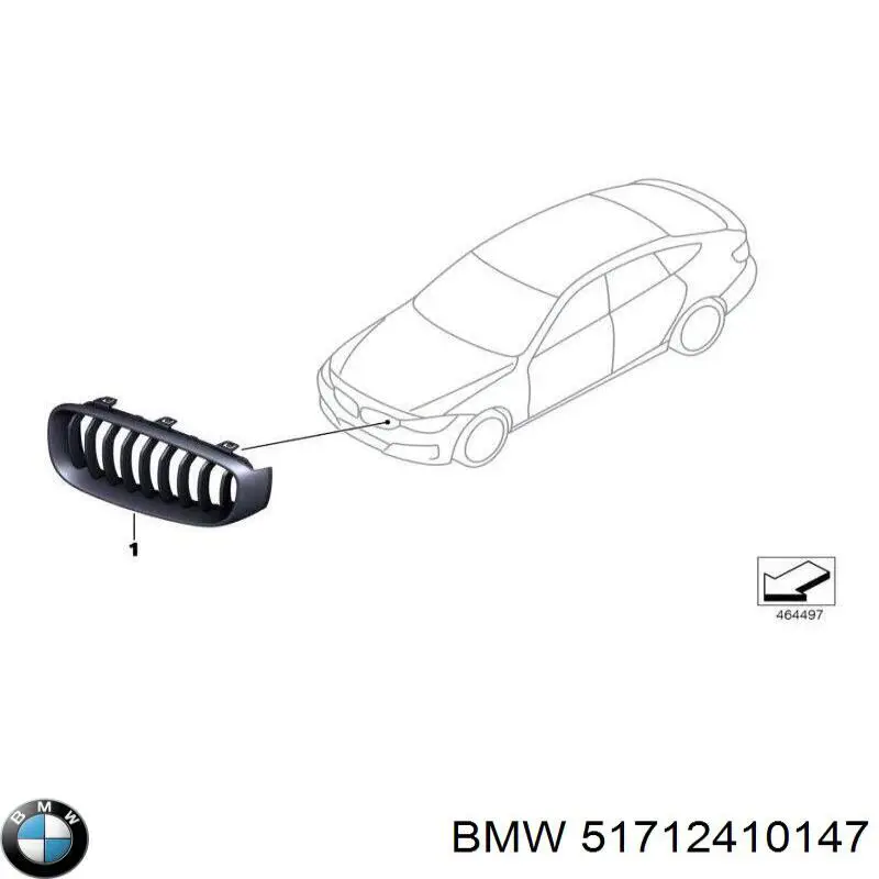 Облицювання радіатора BMW 51712410147 ціна, від 124.00 USD