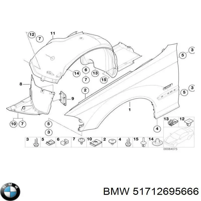 Купити Підкрилок передній правий BMW 3  E46
