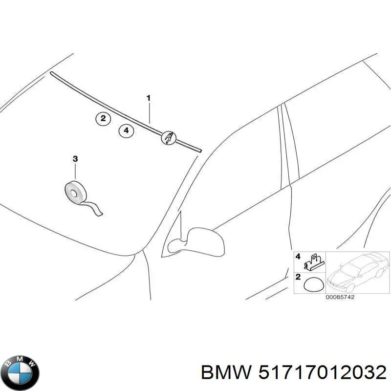 Кріплення глушника заднє BMW 51717012032 ціна, від 1.79 USD
