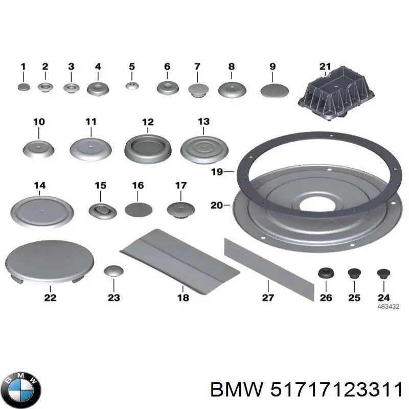 Подушка домкрата нижня, піддомкратники BMW 51717123311