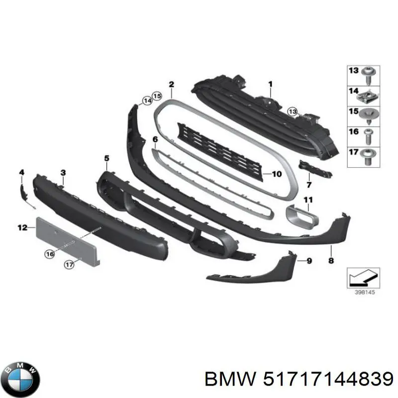 Купити 51717144839 BMW Ущільнювач двері передньої лівої (на двері)