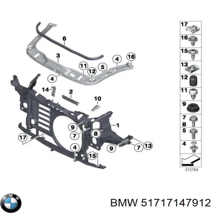 Купити 51717147912 BMW Установча панель передня