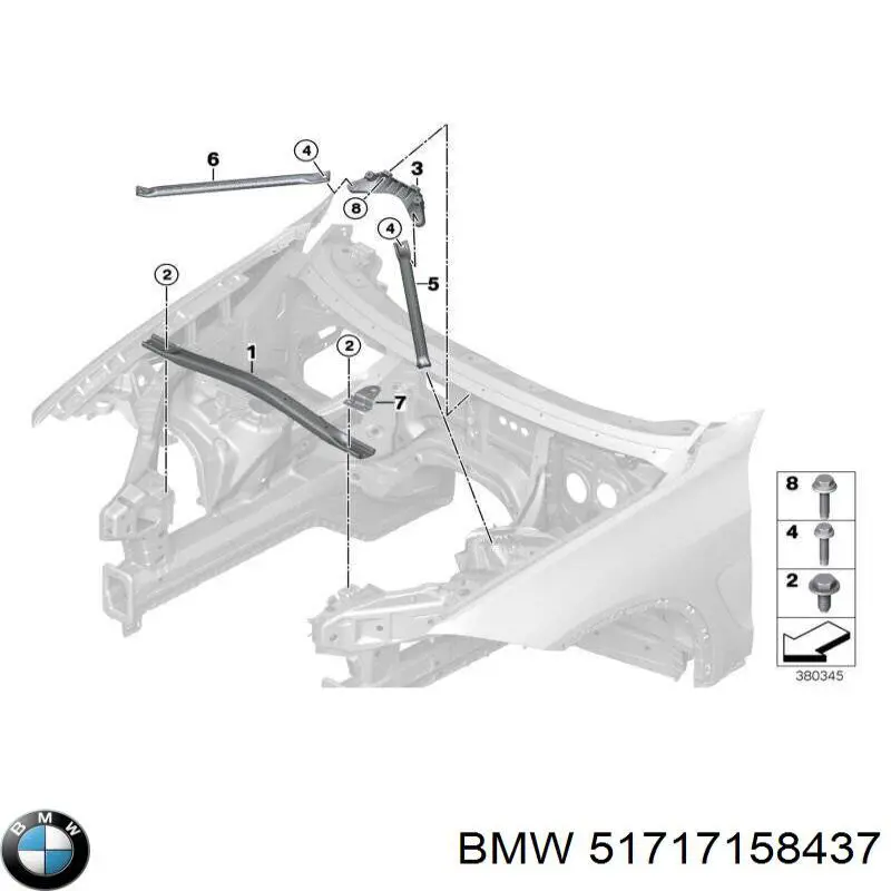 7158437 BMW Накладка верхня передній панелі / супорта радіатора