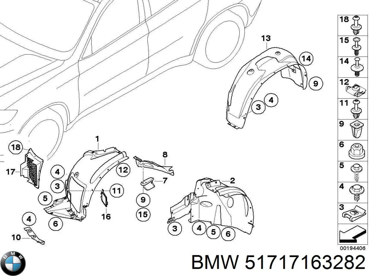 Купити Підкрилок передній правий BMW X5  E70
