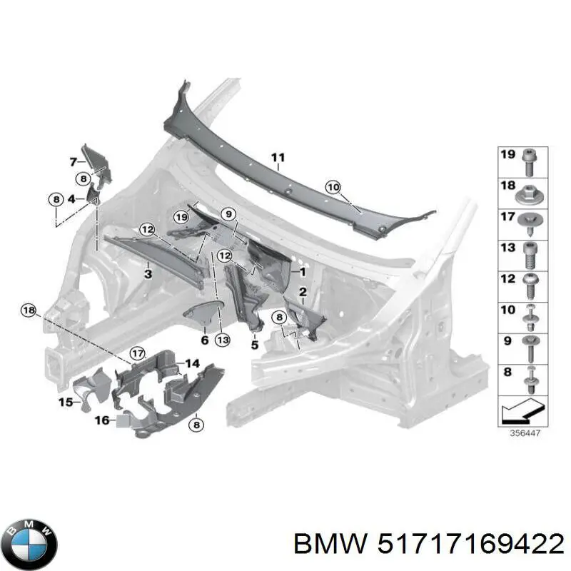 51717169422 BMW перегородка моторного відсіку