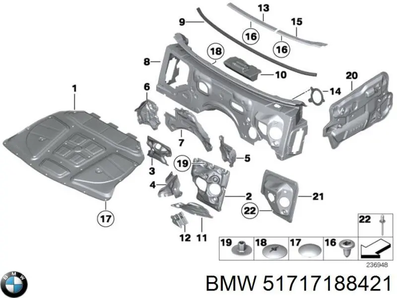 Купити 51717188421 BMW Шумоізоляція моторного щита