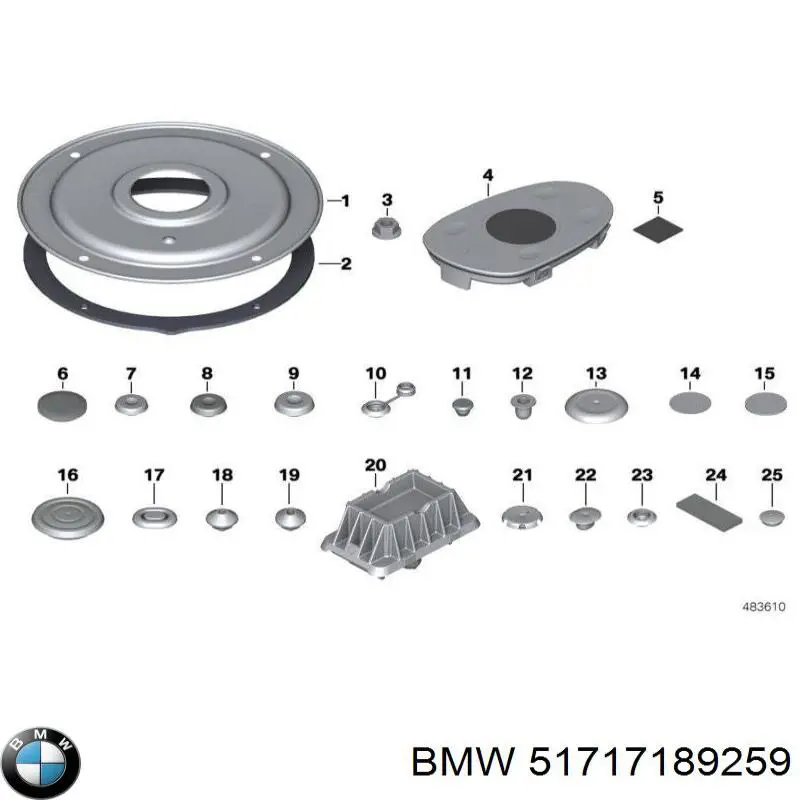 Подушка домкрата нижня, піддомкратники 51717189259 BMW