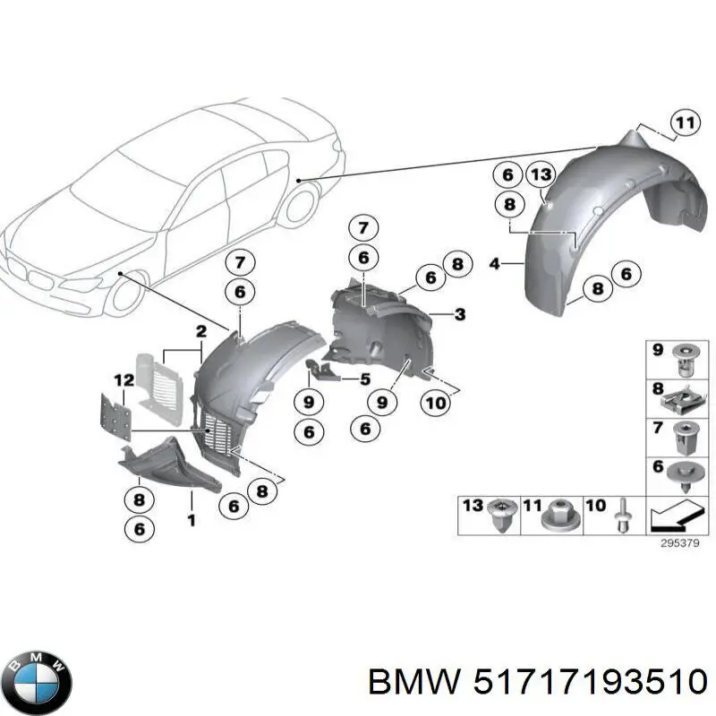 Підкрилок переднього крила, правий передній 51717193510 BMW