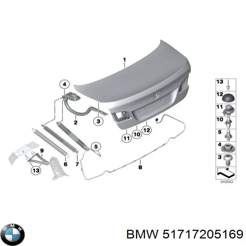 Кріплення бампера BMW 51717205169 ціна, від 15.20 USD