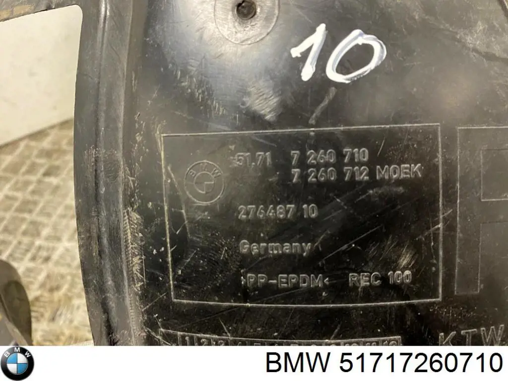 Підкрилок переднього крила, правий передній BMW 51717260710 ціна, від 18.45 USD