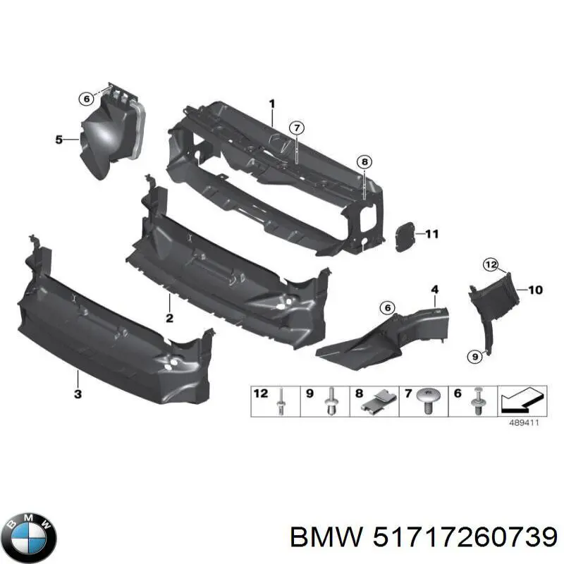 Щиток брудозахисний передньої арки крила 51717260739 BMW