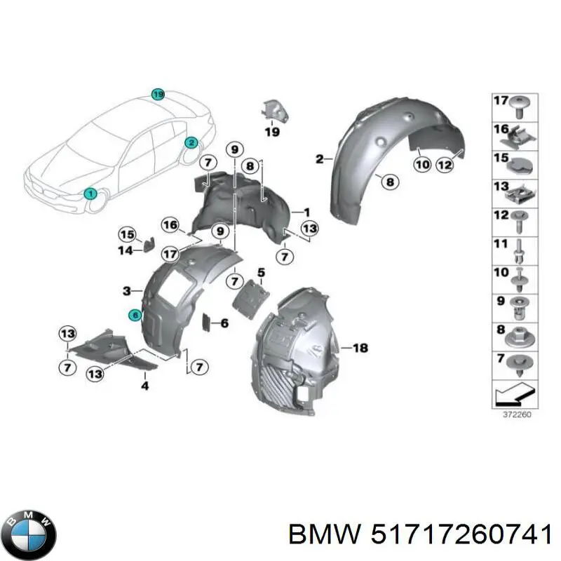 Щиток пiдкрилка l f32 на BMW 4 (F36)