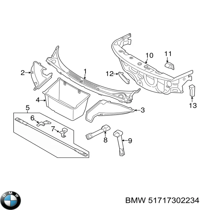 Купити 51717302234 BMW Решітка двірників