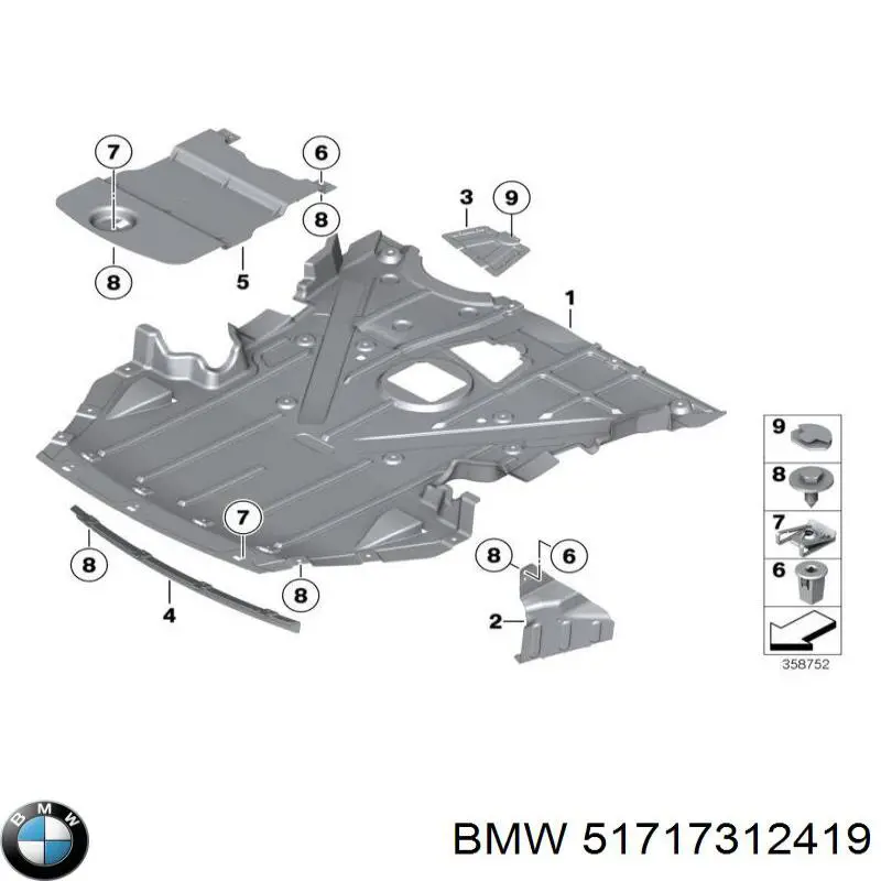 51717312419 BMW Підкрилок переднього крила, лівий задній