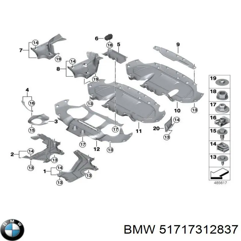 51717312837 BMW Підкрилок переднього крила, лівий передній