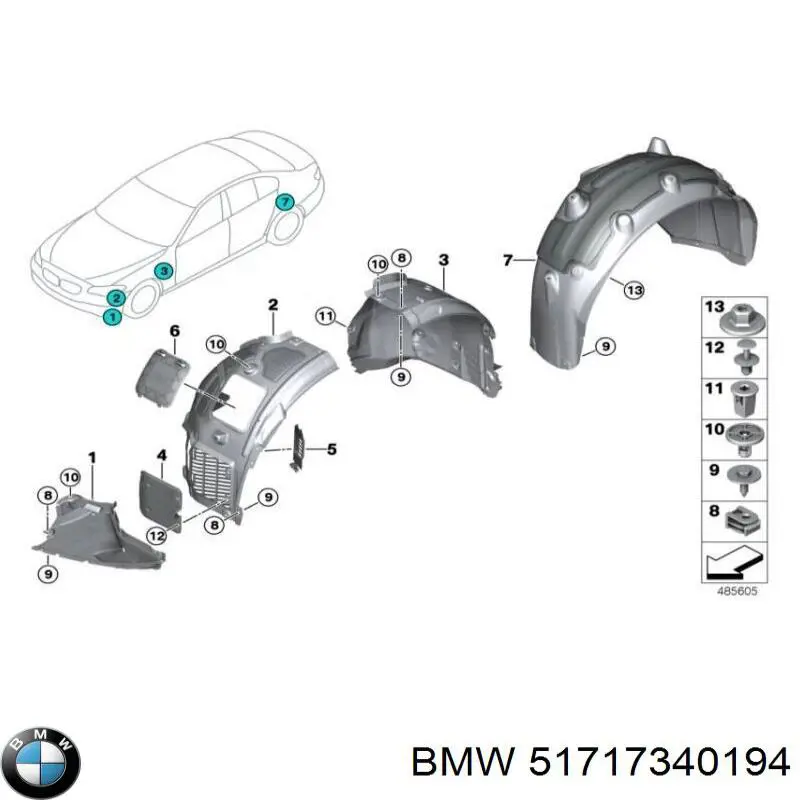 Підкрилок переднього крила, правий передній Autotechteile 7145146 ціна, від 44.95 USD