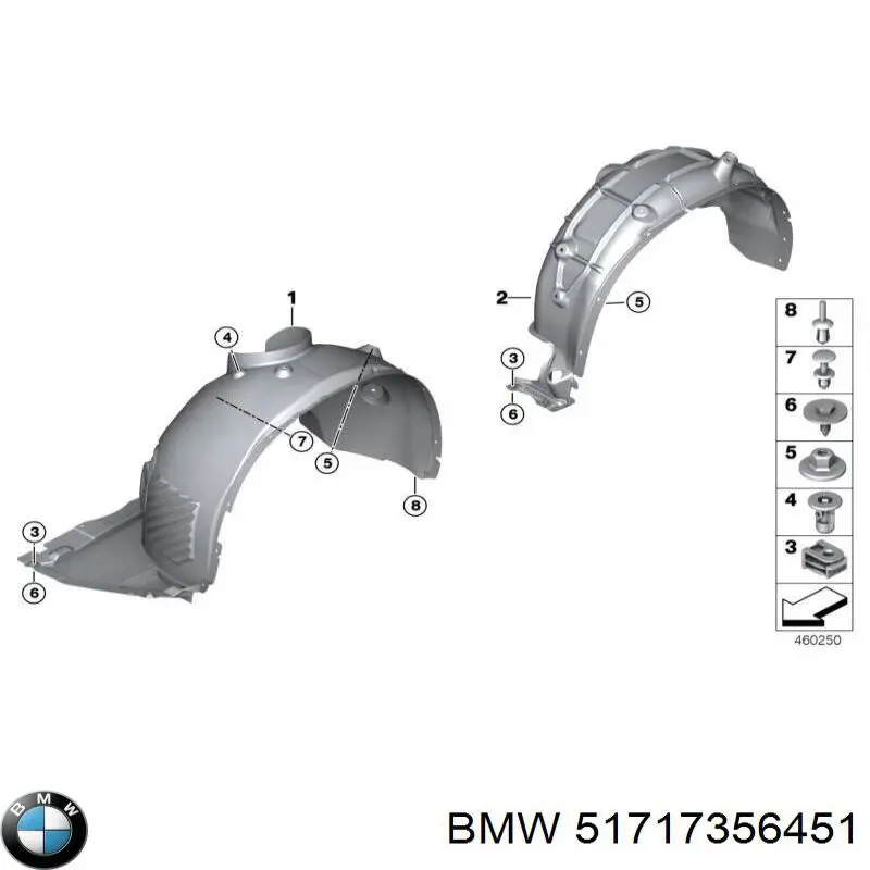 51717356451 BMW Підкрилок переднього крила, лівий