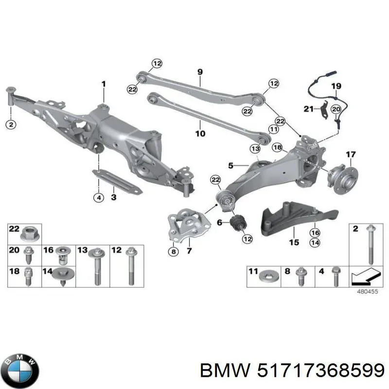 51717368599 BMW Підкрилок переднього крила, лівий передній