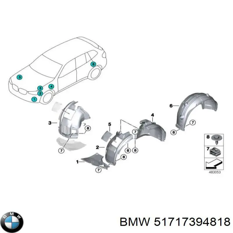 Підкрилок заднього крила, правий Autotechteile 7145167 ціна, від 29.14 USD