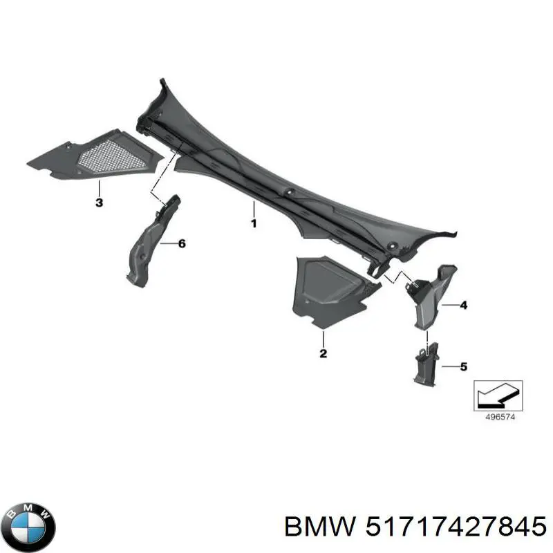 51717427845 BMW Водостік лобового скла, жабо