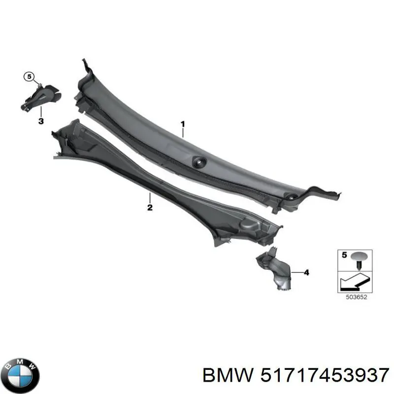 51717453937 BMW Водостік лобового скла, жабо