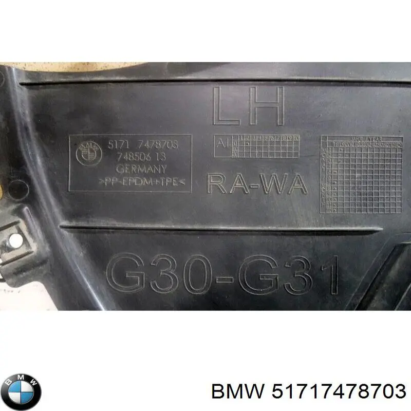 Захист бампера переднього, лівий BMW 51717478703 ціна, від 25.33 USD