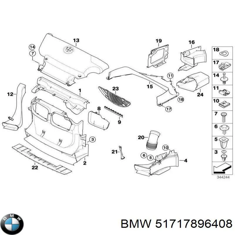 Повітропровід гальмівного диска, правий BMW 51717896408 ціна, від 183.67 USD