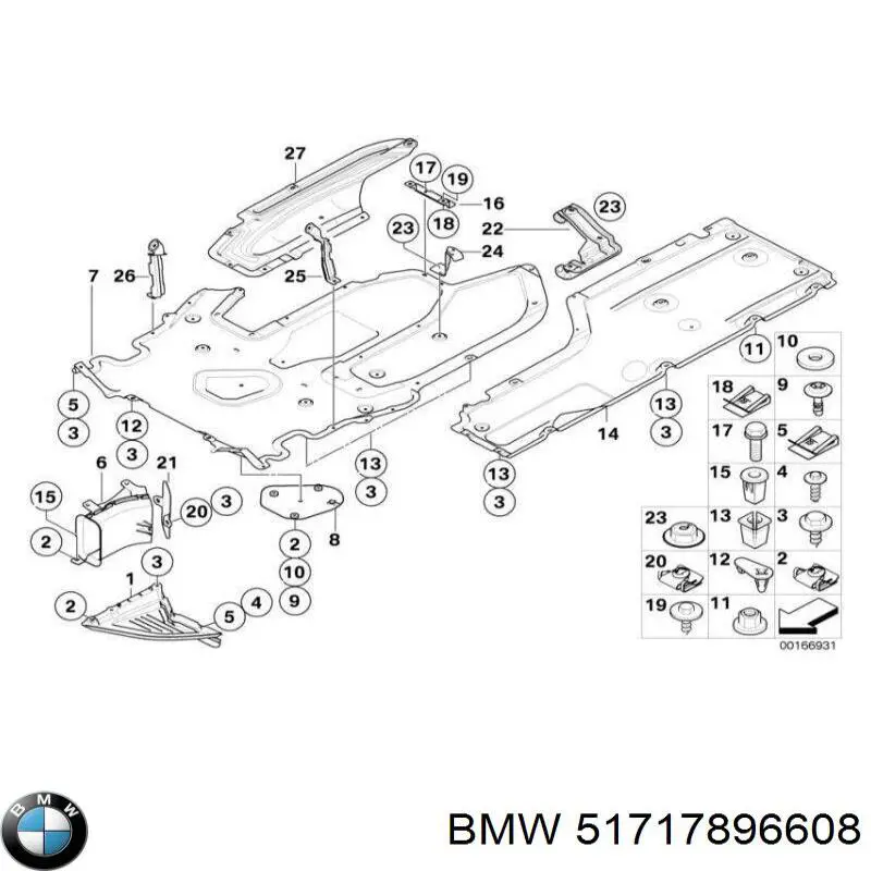 Щиток брудозахисний передньої арки крила 51717896608 BMW
