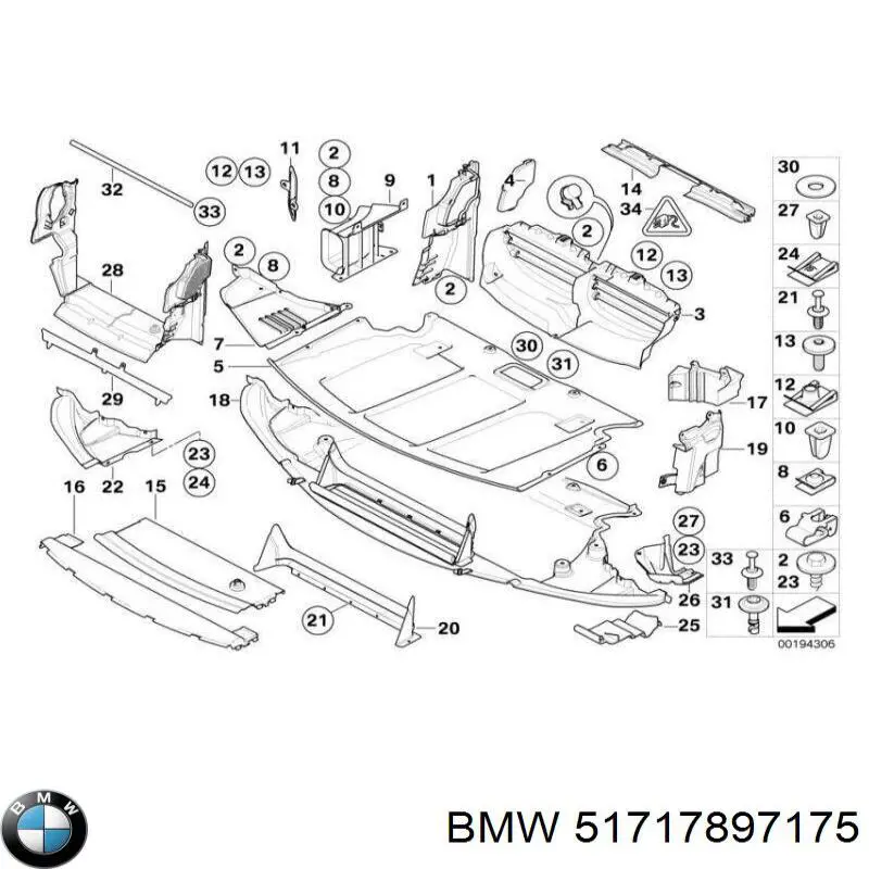 51717897175 BMW Повітропровід (дефлектор) радіатора, лівий
